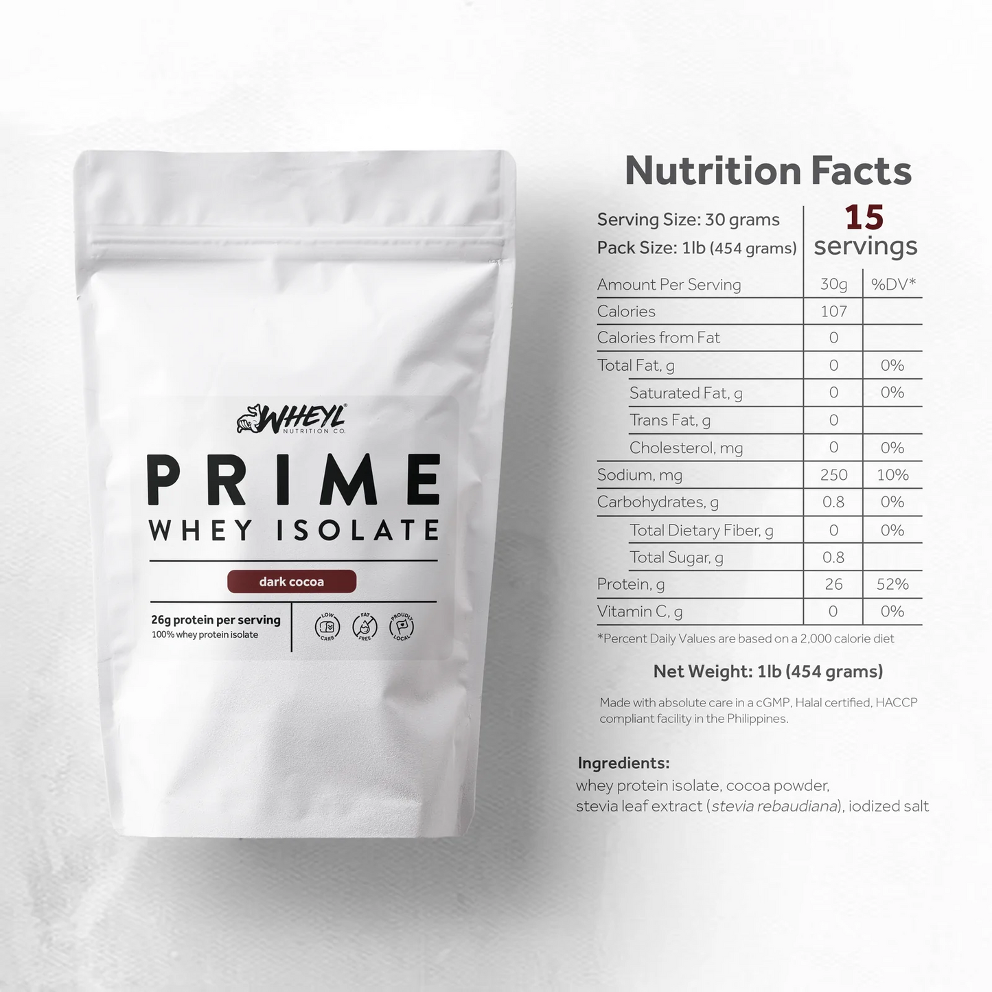 PRIME Dark Cocoa whey isolate (1 lb.)