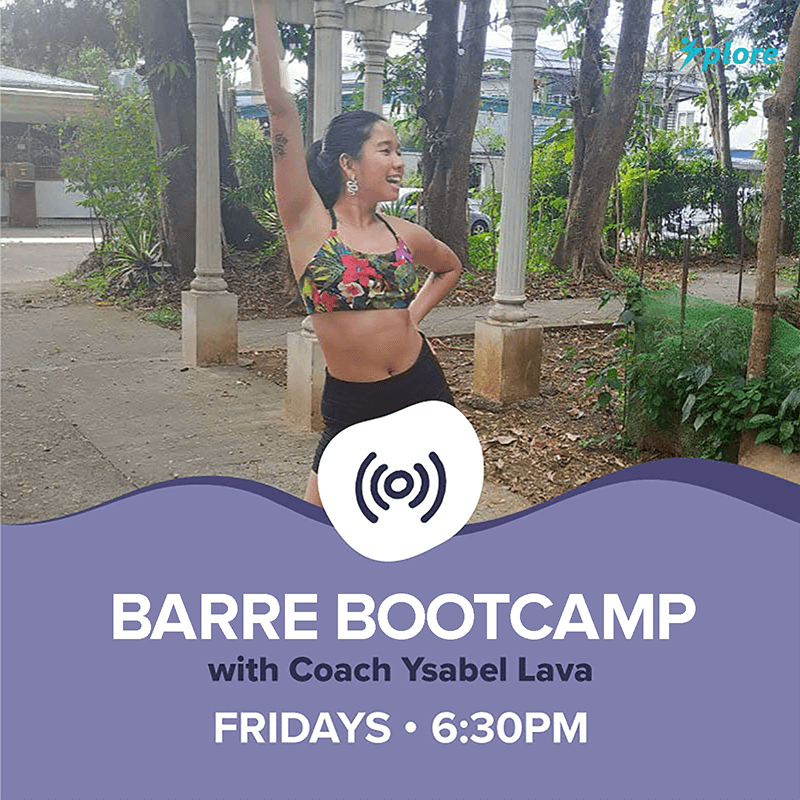 Splore online Barre Bootcamp fitness class hosted by Coach Ysabel Lava