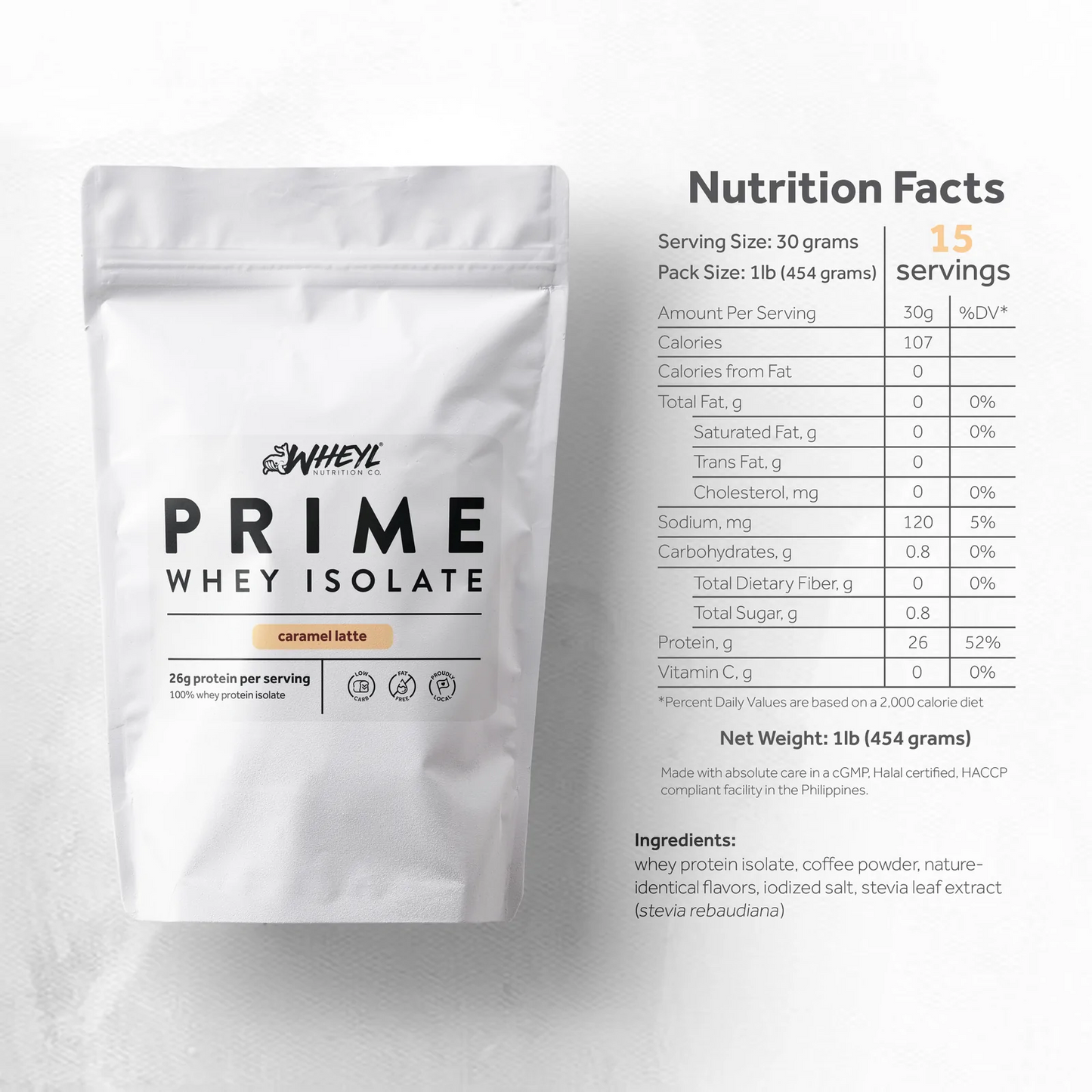 PRIME Caramel Latte whey isolate (1 lb.)