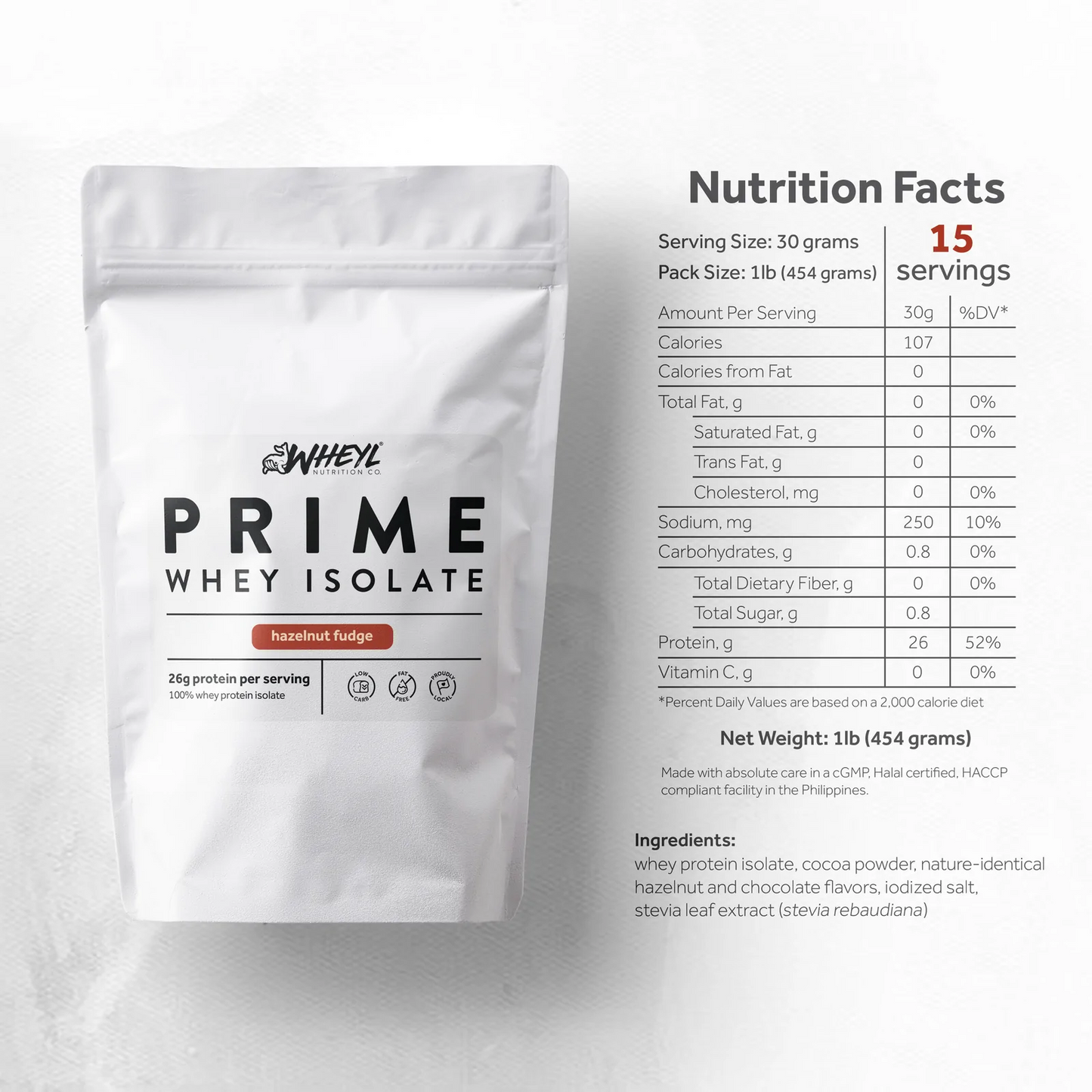 PRIME Hazelnut Fudge whey isolate (1 lb.)