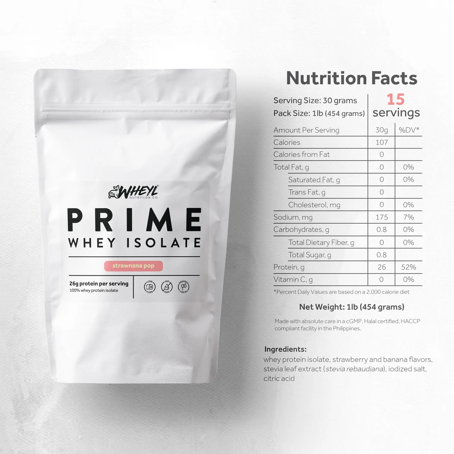 PRIME Strawnana Pop whey isolate (1 lb.)